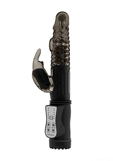 Дымчатый вибратор Vibrating Rabbit с клиторальным отростком - 22 см., Shots Media BV Дымчатый вибратор Vibrating Rabbit с клиторальным отростком - 22 см., Shots Media BV