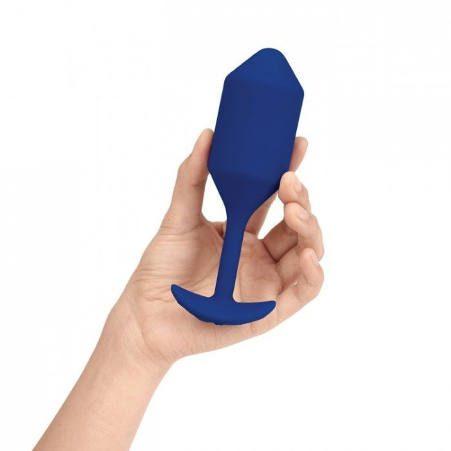 Синяя пробка для ношения с вибрацией Snug Plug 4 - 14 см., b-Vibe Синяя пробка для ношения с вибрацией Snug Plug 4 - 14 см., b-Vibe