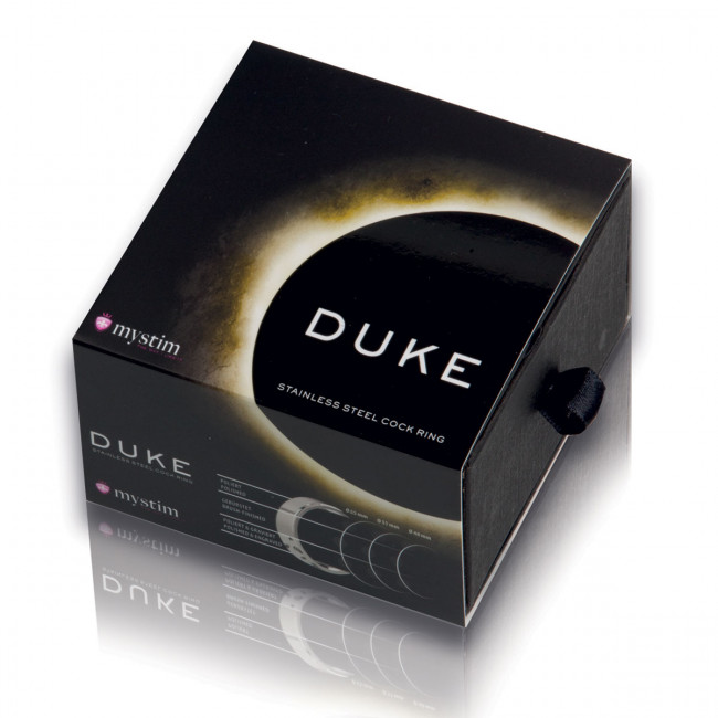 Стальное эрекционное кольцо с гравировкой Duke - 5,5 см., MyStim