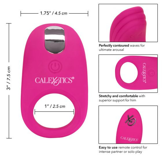 Розовое эрекционное виброкольцо с пультом Silicone Remote Pleasure Ring Розовое эрекционное виброкольцо с пультом Silicone Remote Pleasure Ring