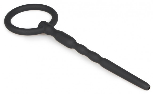 Черный уретральный плаг Silicone Penis Plug With Pull Ring - 13,5 см. Черный уретральный плаг Silicone Penis Plug With Pull Ring - 13,5 см.