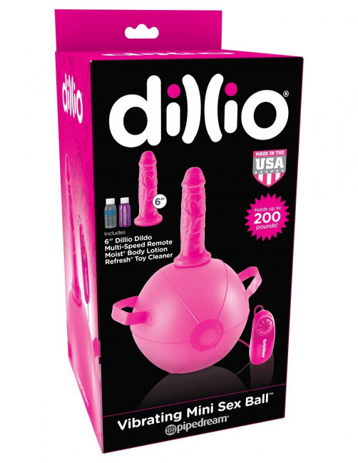 Розовый надувной мяч с вибронасадкой Vibrating Mini Sex Ball - 15,2 см., Pipedream