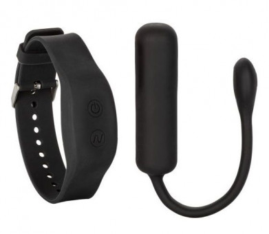 Черное виброяйцо с браслетом-пультом Wristband Remote Petite Bullet, California Exotic Novelties