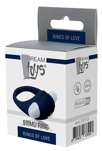 Гладкое синее эрекционное виброкольцо STIMU RING Гладкое синее эрекционное виброкольцо STIMU RING
