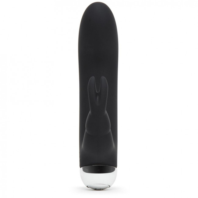 Черный вибратор с клиторальным отростком Greedy Girl Mini Rabbit Vibrator - 14 см., Fifty Shades of Grey