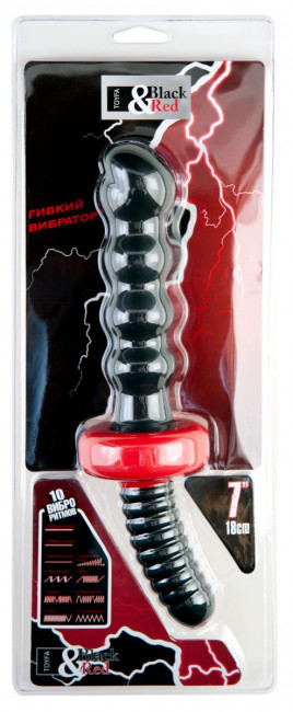 Чёрный двусторонний фигурный вибратор - 30 см., ToyFa