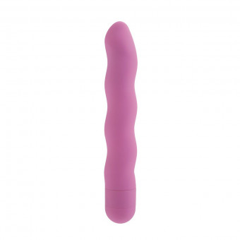 Розовый вибромассажер с волнами FIRST TIME  POWER SWIRL - 15,25 см., California Exotic Novelties