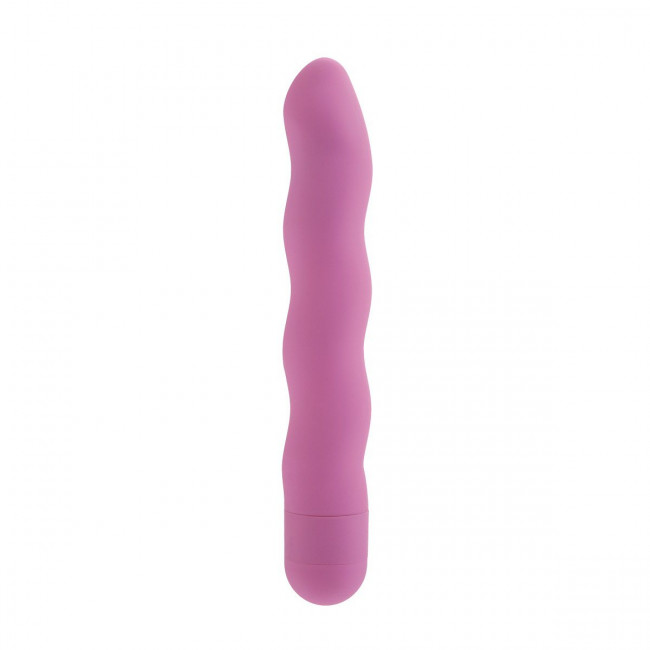 Розовый вибромассажер с волнами FIRST TIME  POWER SWIRL - 15,25 см., California Exotic Novelties