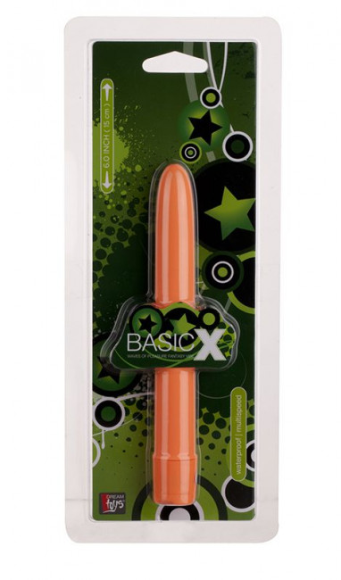 Оранжевый вибратор BASICX MULTISPEED VIBRATOR ORANGE 6INCH - 15 см., Dream Toys