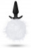 Силиконовая анальная пробка с белым заячьим хвостом Fur Pom Pom - 12,7 см., Blush Novelties