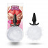Силиконовая анальная пробка с белым заячьим хвостом Fur Pom Pom - 12,7 см., Blush Novelties