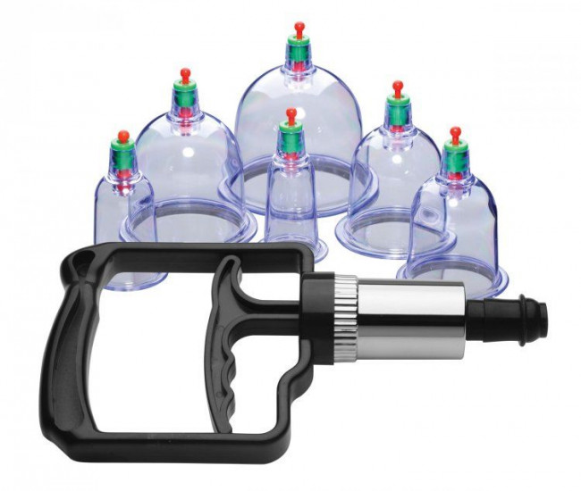 Набор помп для стимуляции Sukshen 6 Piece Cupping Set with Acu-Points, XR Brands