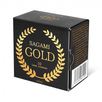 Золотистые презервативы Sagami Gold - 10 шт., Sagami