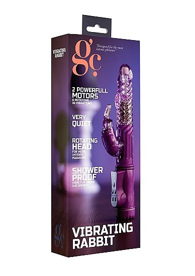 Фиолетовый вибратор Vibrating Rabbit с клиторальным отростком - 22 см., Shots Media BV