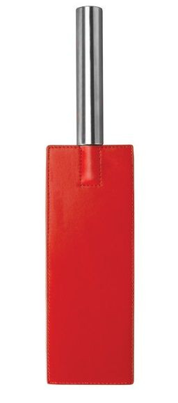 Красная прямоугольная шлёпалка Leather Paddle - 35 см., Shots Media BV