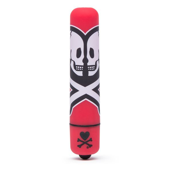 Красная вибропуля с 2 черепами MINI BULLET VIBRATOR DEATH DO US, Tokidoki Красная вибропуля с 2 черепами MINI BULLET VIBRATOR DEATH DO US, Tokidoki