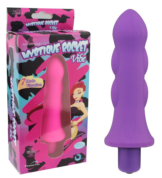 Фиолетовый рельефный вибростимулятор Mystique Rocket Vibe - 12 см., Howells