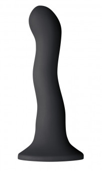 Чёрный волнистый фаллоимитатор Shi/Shi Ripple 6" Dildo - 19 см., NS Novelties