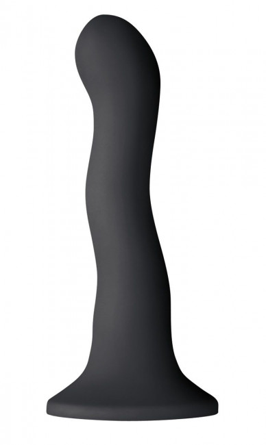 Чёрный волнистый фаллоимитатор Shi/Shi Ripple 6" Dildo - 19 см., NS Novelties
