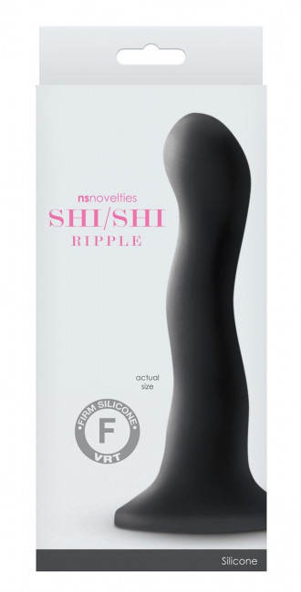 Чёрный волнистый фаллоимитатор Shi/Shi Ripple 6" Dildo - 19 см., NS Novelties