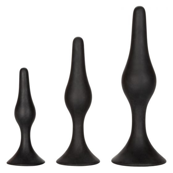 Набор черных силиконовых анальных пробок Silicone Anal Starter Kit Набор черных силиконовых анальных пробок Silicone Anal Starter Kit