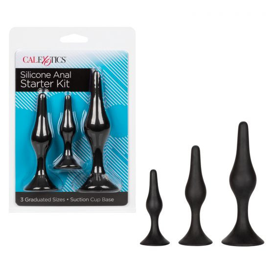 Набор черных силиконовых анальных пробок Silicone Anal Starter Kit Набор черных силиконовых анальных пробок Silicone Anal Starter Kit