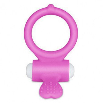 Розовое виброкольцо для пениса Power Heart Clit Cockring, Lovetoy