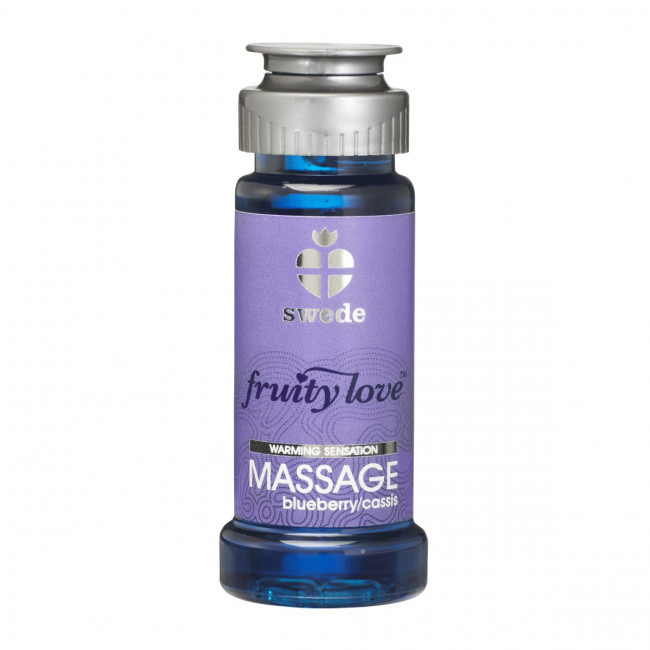 Лосьон для массажа Swede Fruity Love Massage Blueberry/Cassis с ароматом чёрной смородины и черники - 50 мл., Swede