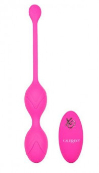 Розовые вагинальные шарики с ДУ и функцией памяти Remote Dual Motor Kegel System, California Exotic Novelties