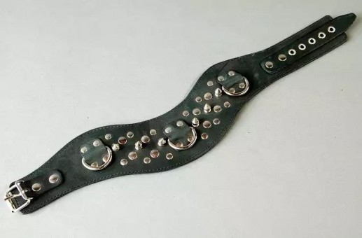 Ошейник на кожаной подкладке, украшенный шипами, Подиум