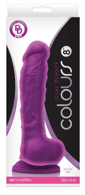 Фиолетовый фаллоимитатор с двойным слоем Dual Density 8" - 22,9 см. , NS Novelties Фиолетовый фаллоимитатор с двойным слоем Dual Density 8" - 22,9 см. , NS Novelties