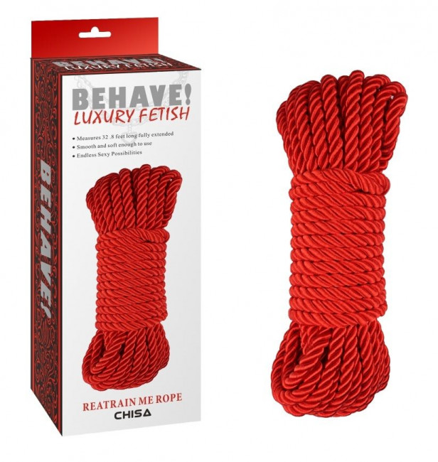 Красная веревка для шибари Reatrain Me Rope - 10 м. Красная веревка для шибари Reatrain Me Rope - 10 м.