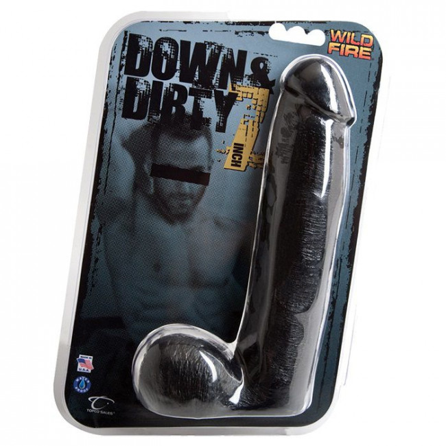 Чёрный фаллоимитатор-реалистик Wildfire Down & Dirty Dong - 19 см., Topco Sales Чёрный фаллоимитатор-реалистик Wildfire Down & Dirty Dong - 19 см., Topco Sales