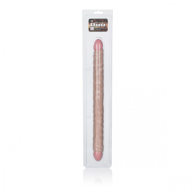 Двусторонний фаллоимитатор Slim Jim Duo Veined Super Slim Dongs - 43 см., California Exotic Novelties