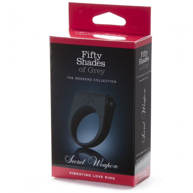 Серое эрекционное виброкольцо Secret Weapon, Fifty Shades of Grey