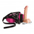Телесный страпон с креплением на поясе кольцом SEXXBIAN 8INCH DONG AND HARNESS - 20 см., NMC