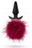 Силиконовая анальная пробка с бордовым заячьим хвостом Fur Pom Pom - 12,7 см., Blush Novelties Силиконовая анальная пробка с бордовым заячьим хвостом Fur Pom Pom - 12,7 см., Blush Novelties