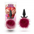 Силиконовая анальная пробка с бордовым заячьим хвостом Fur Pom Pom - 12,7 см., Blush Novelties Силиконовая анальная пробка с бордовым заячьим хвостом Fur Pom Pom - 12,7 см., Blush Novelties