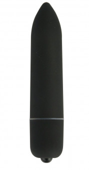 Чёрная удлинённая вибропуля Power Bullet Black - 8,3 см., Shots Media BV