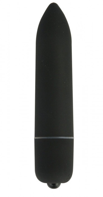 Чёрная удлинённая вибропуля Power Bullet Black - 8,3 см., Shots Media BV