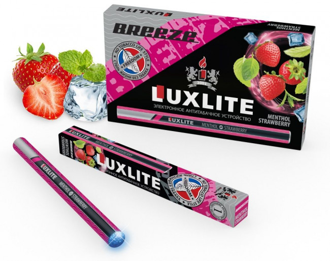 Одноразовое электронное антитабачное устройство MENTHOL+STRAWBERRY с ароматом мяты и клубники, Luxlite Одноразовое электронное антитабачное устройство MENTHOL+STRAWBERRY с ароматом мяты и клубники, Luxlite