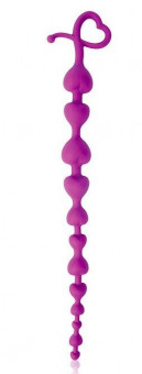 Фиолетовая анальная цепочка с ограничителем - 28 см., Bior toys