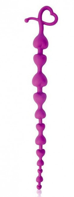 Фиолетовая анальная цепочка с ограничителем - 28 см., Bior toys Фиолетовая анальная цепочка с ограничителем - 28 см., Bior toys