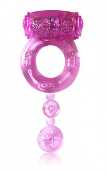 Розовое эрекционное виброкольцо с хвостиком, Bior toys