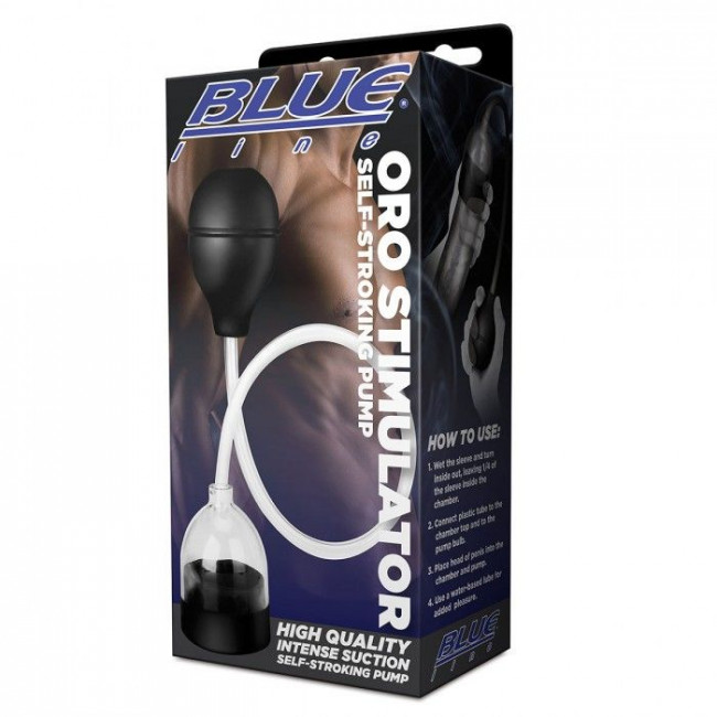 Вакуумный стимулятор головки пениса Oro Stimulator Self-Stroking Pump, BlueLine Вакуумный стимулятор головки пениса Oro Stimulator Self-Stroking Pump, BlueLine