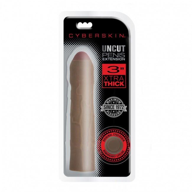 Насадка на член CyberSkin 3 inch Xtra Thick Uncut Transformer Penis Extension - 19,6 см., Topco Sales