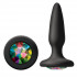 Чёрная анальная пробка с радужным кристаллом Glams Mini Rainbow Gem - 8,4 см., NS Novelties