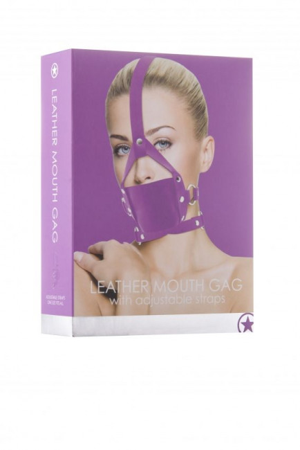 Фиолетовый кожаный кляп Leather Mouth Gag, Shots Media BV Фиолетовый кожаный кляп Leather Mouth Gag, Shots Media BV