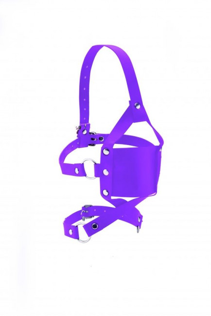 Фиолетовый кожаный кляп Leather Mouth Gag, Shots Media BV Фиолетовый кожаный кляп Leather Mouth Gag, Shots Media BV