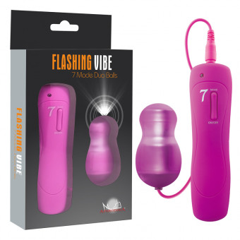 Розовый вибростимулятор Flashing Vibe 7Mode Duo Balls, Howells